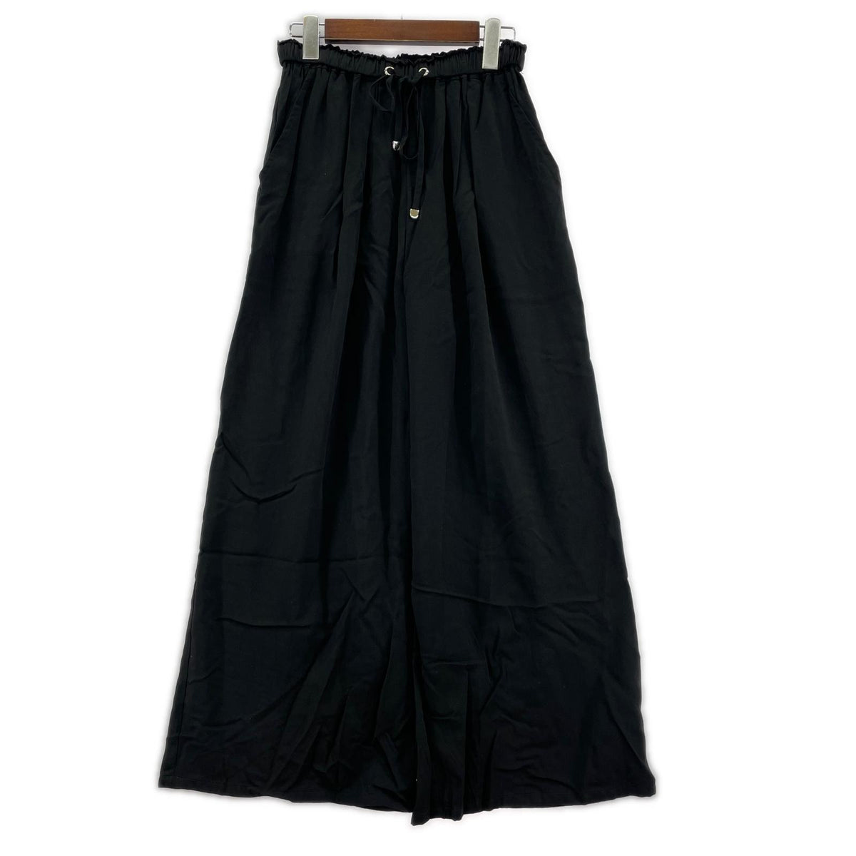 パンツ セルロースワイドパンツ 黒 ブラック