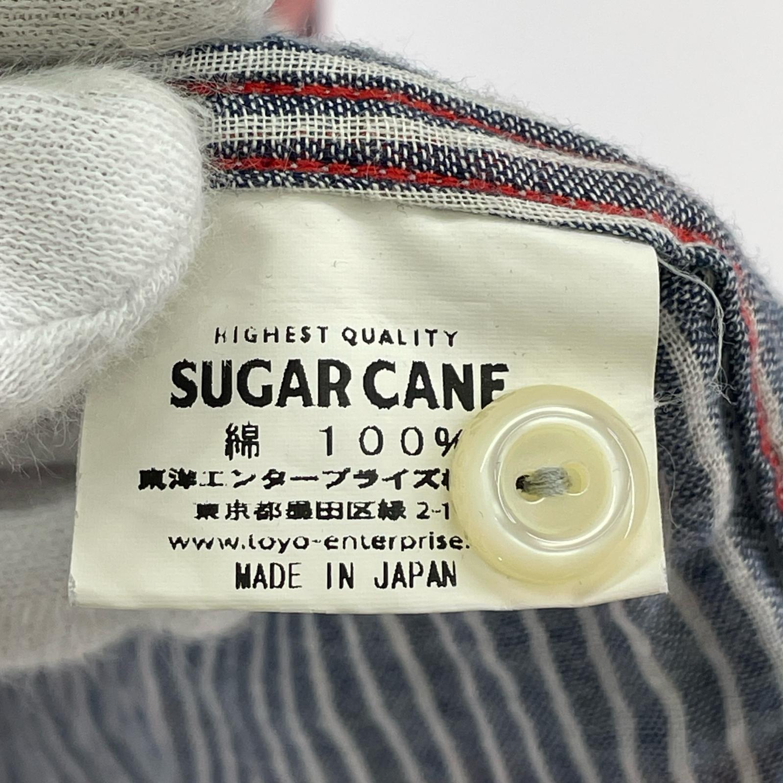 長袖シャツ チェック 七分袖 青 M ブルー