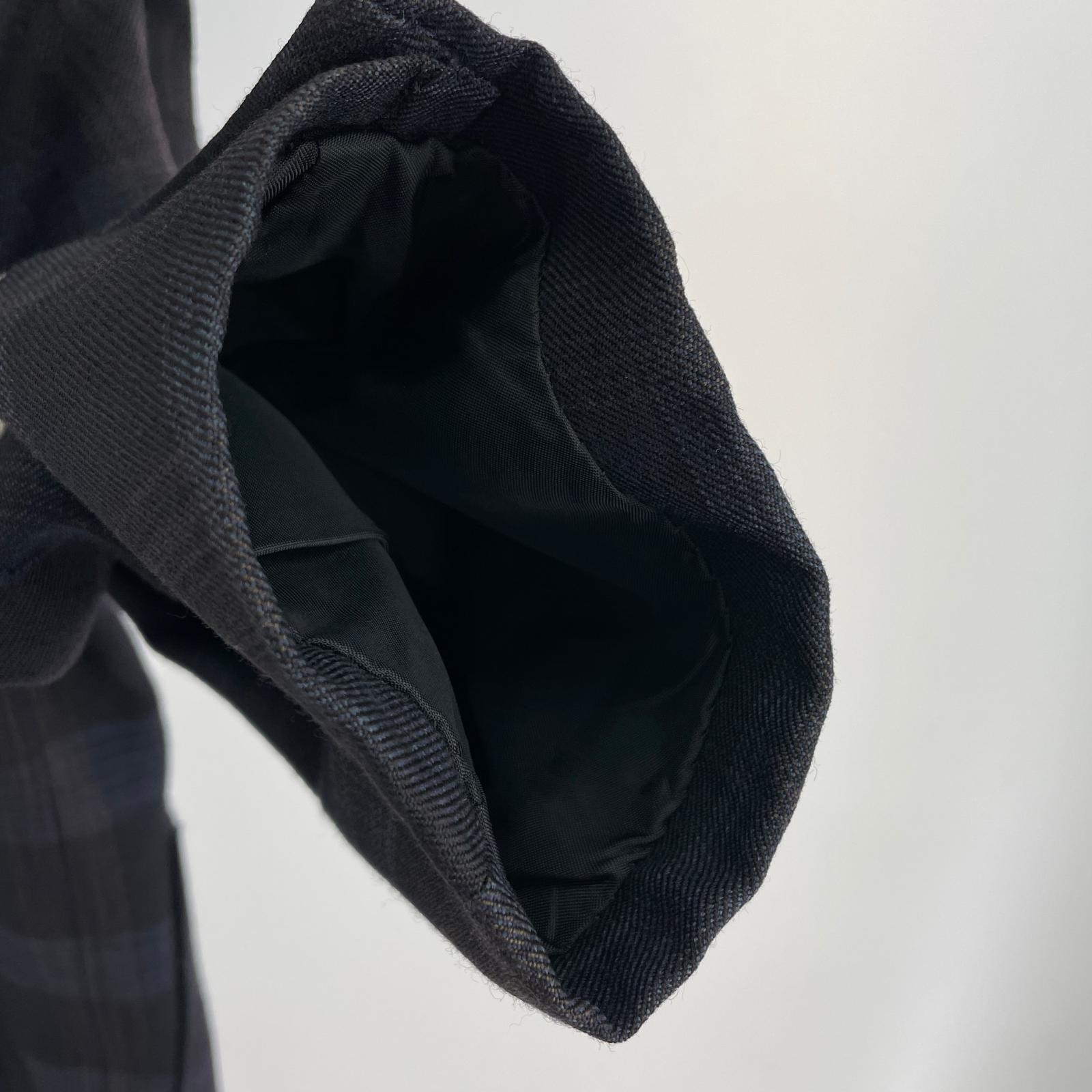 ジャケット COMME des GARCONS HOMME PLUS 80s ウールロングコート M ブラウン×ネイビー M