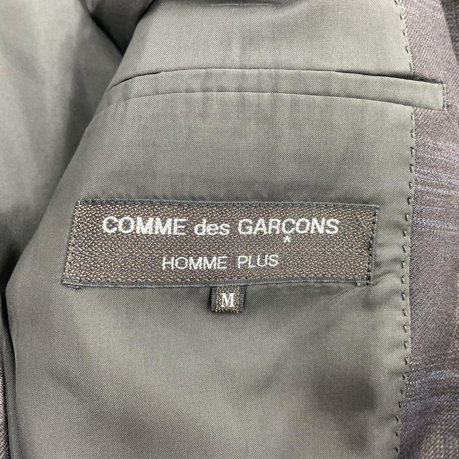 ジャケット COMME des GARCONS HOMME PLUS 80s ウールロングコート M ブラウン×ネイビー M