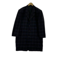 ジャケット COMME des GARCONS HOMME PLUS 80s ウールロングコート M ブラウン×ネイビー M