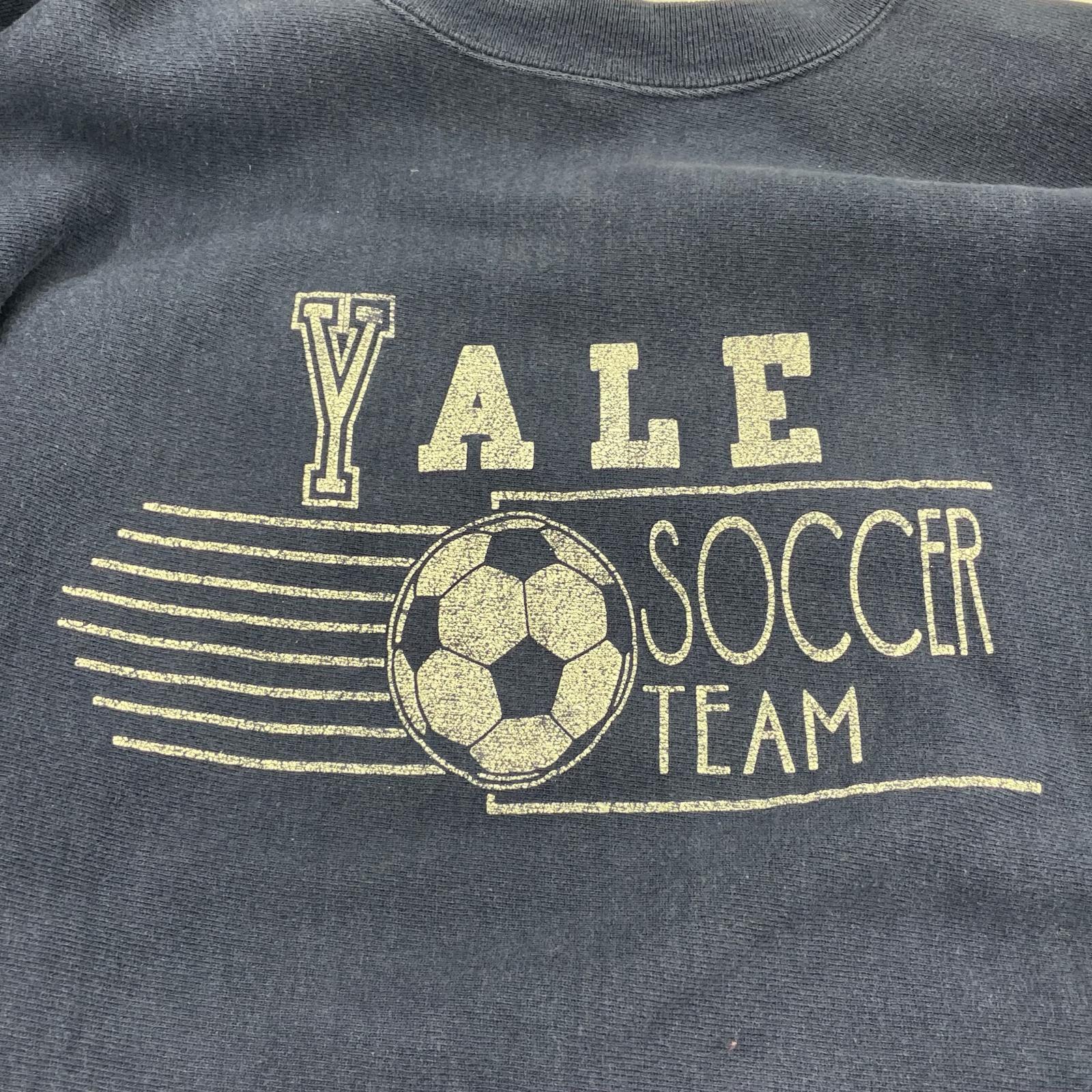 スウェット 80s USA製 YALE SOCCER リバースウィーブスウェット XL ネイビー