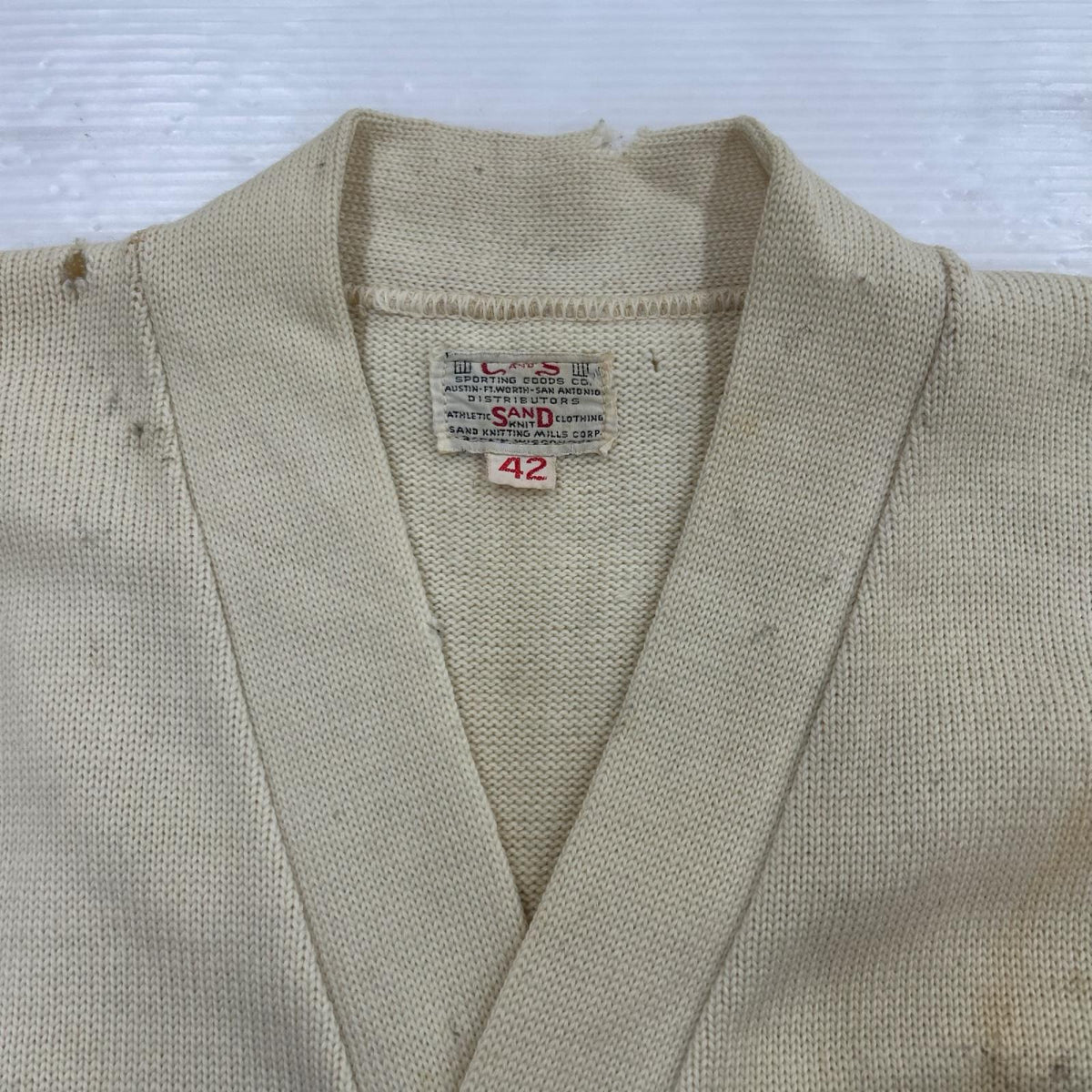 カーディガン 40s-50s頃 SAND KNITTING MILLS レタードカーディガン 42