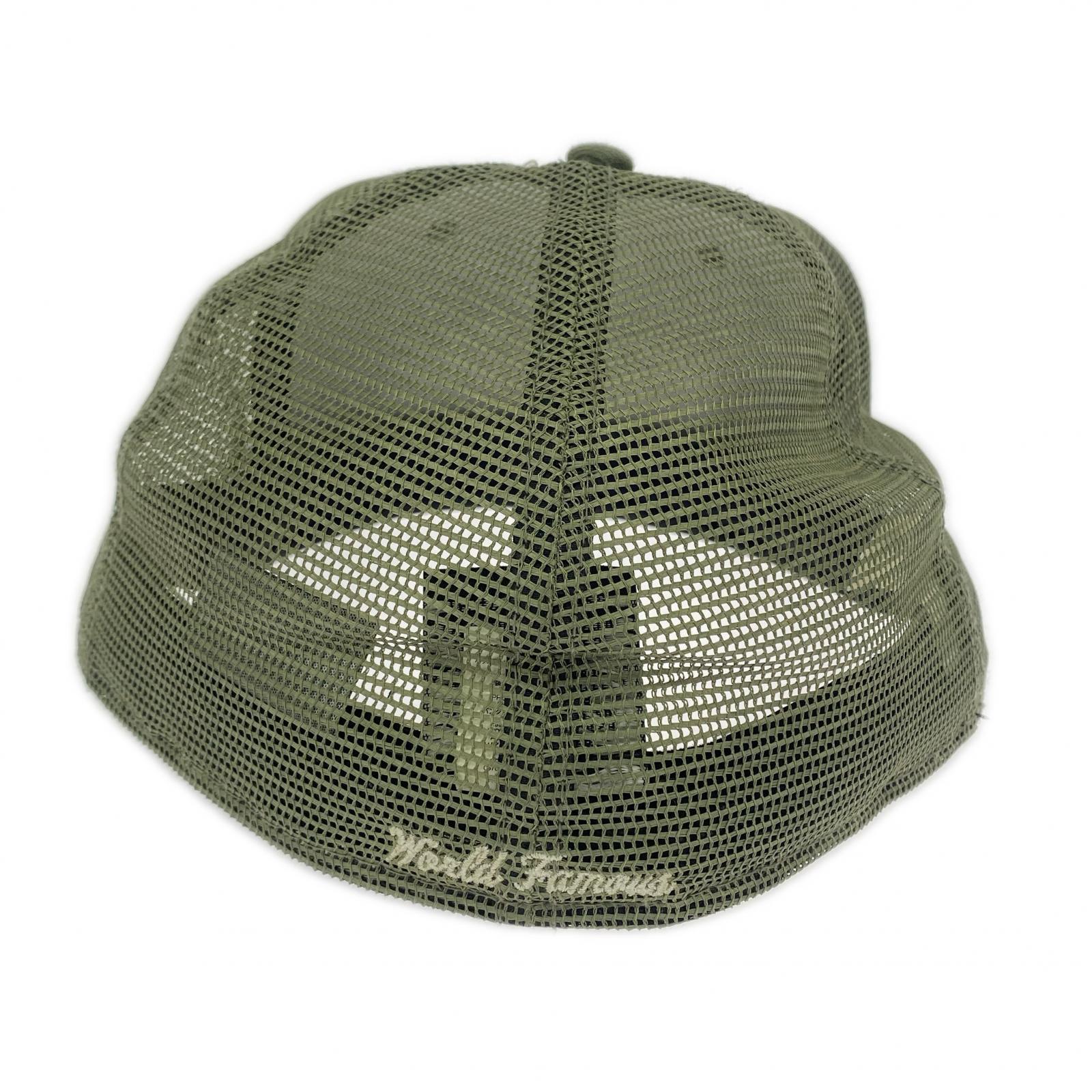 キャップ box logo/mesh back/world famous カーキ