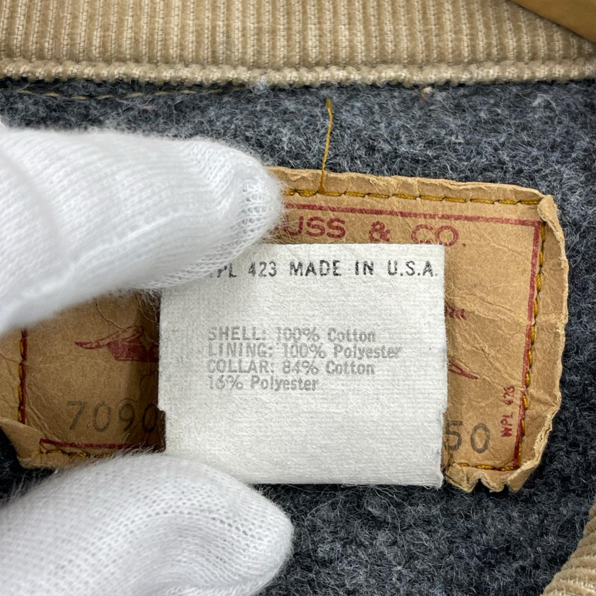 デニムジャケット 70904-0316 527 USA製 コーデュロイ襟 50 50 ブルー