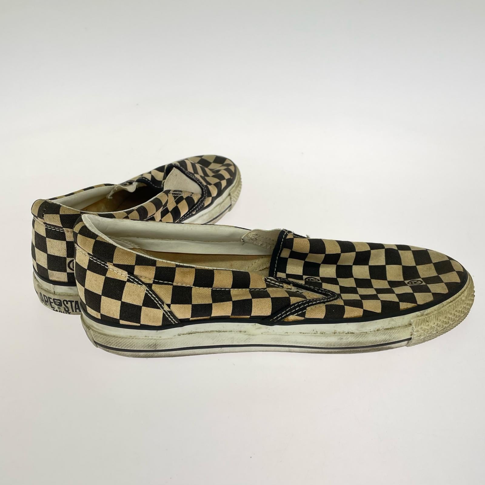 スニーカー bapesta チェッカースリッポン