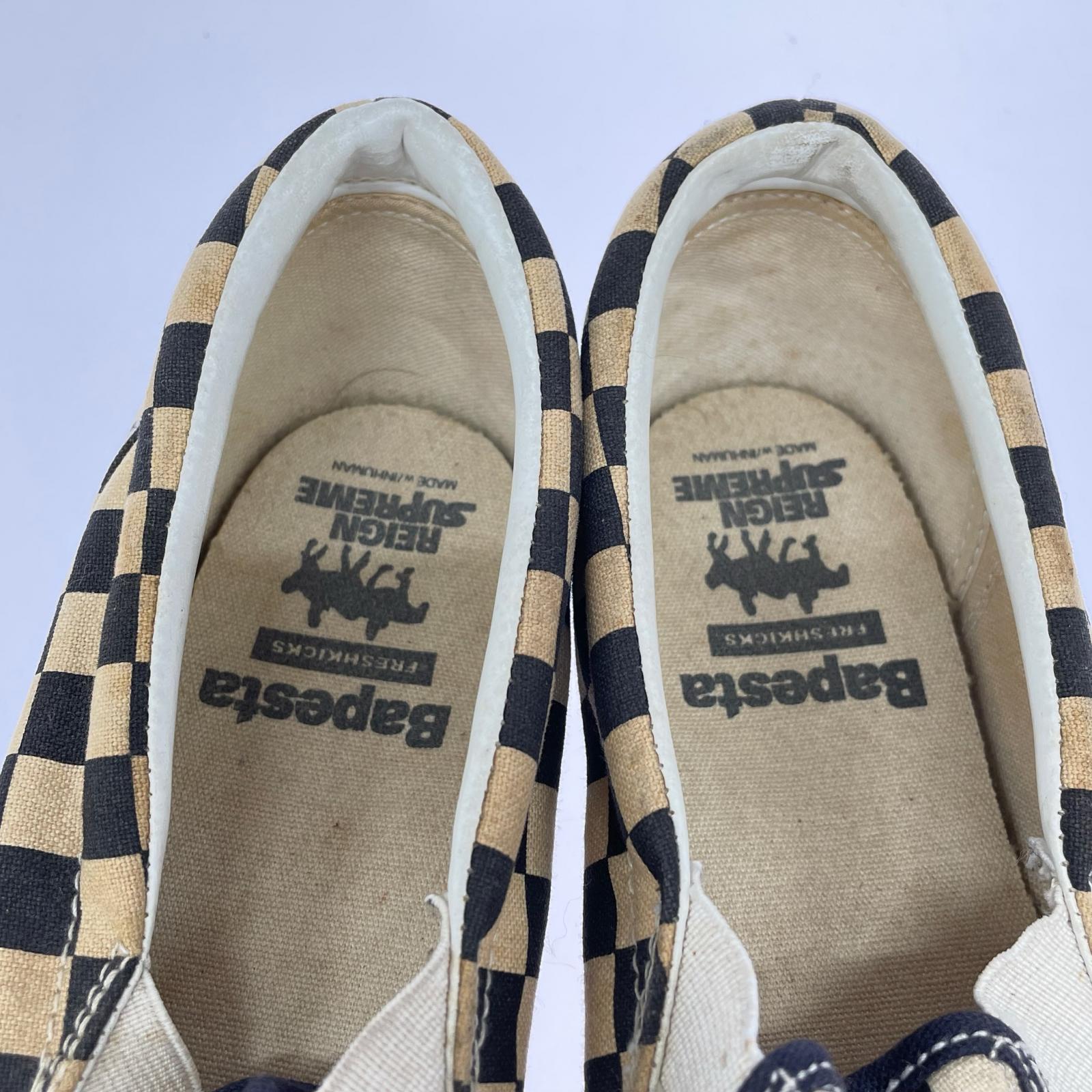 スニーカー bapesta チェッカースリッポン