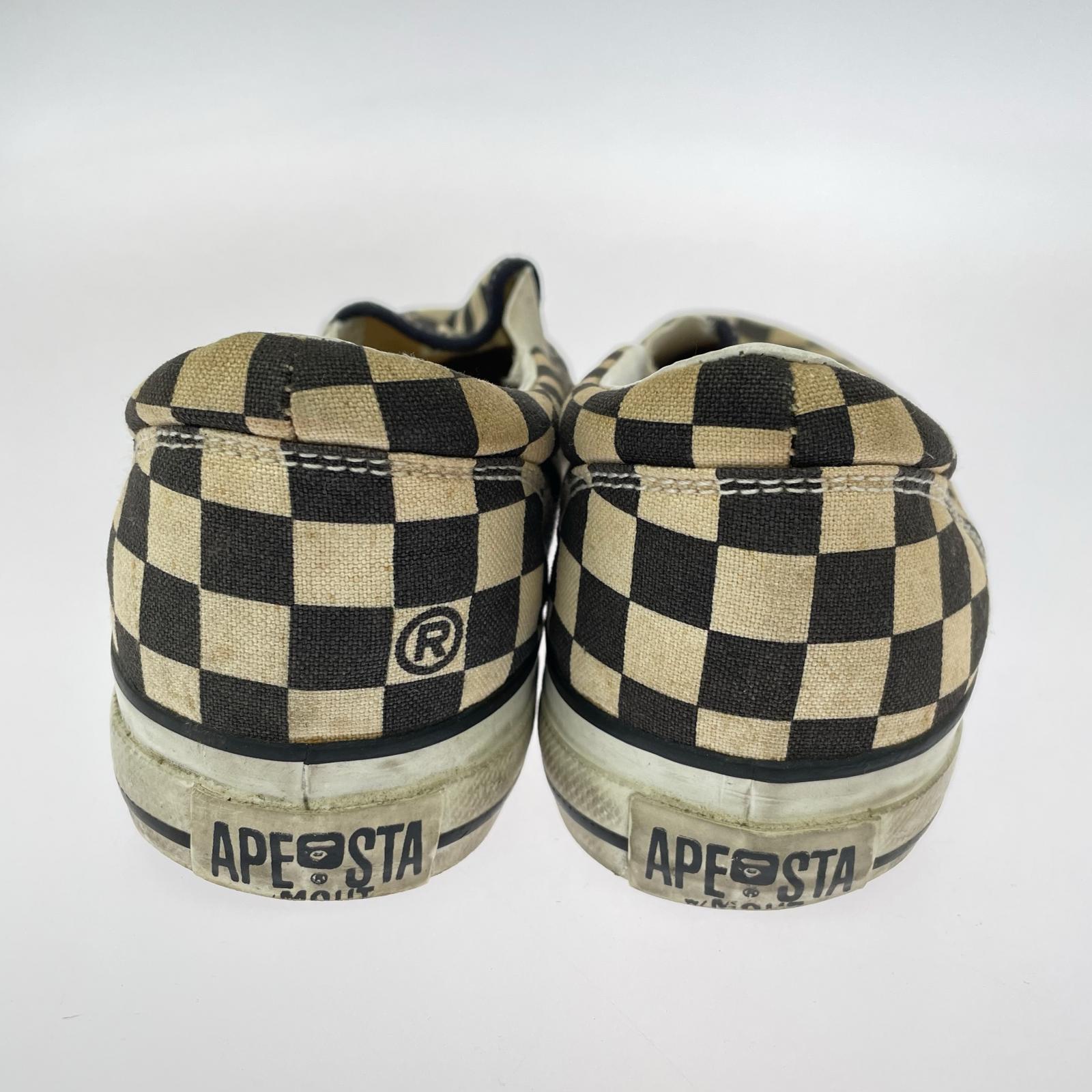 スニーカー bapesta チェッカースリッポン