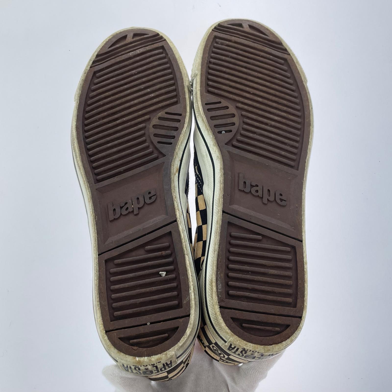 スニーカー bapesta チェッカースリッポン