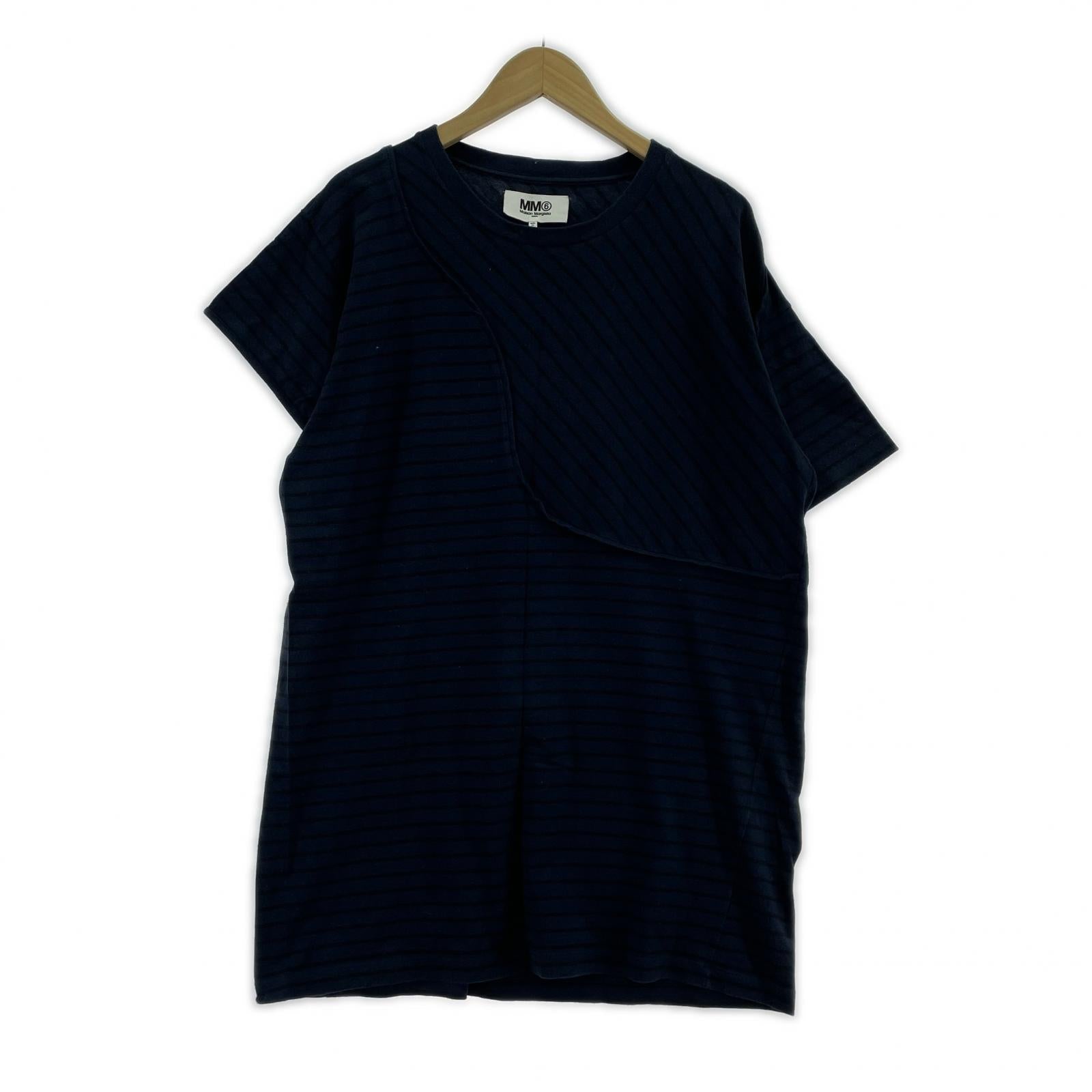 半袖Ｔシャツ 切替 マルチボーダー S ネイビー