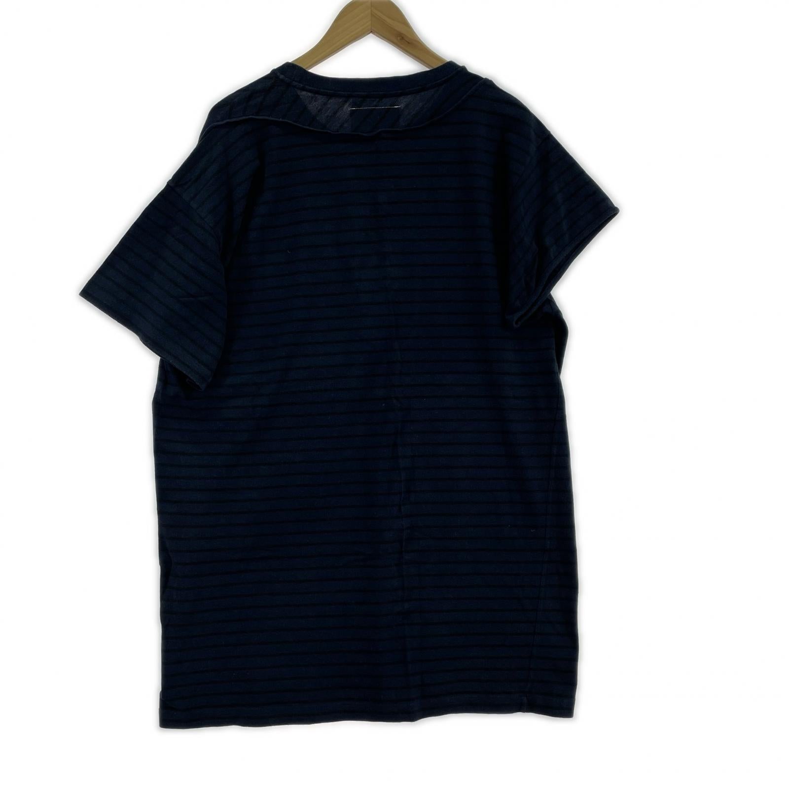 半袖Ｔシャツ 切替 マルチボーダー S ネイビー