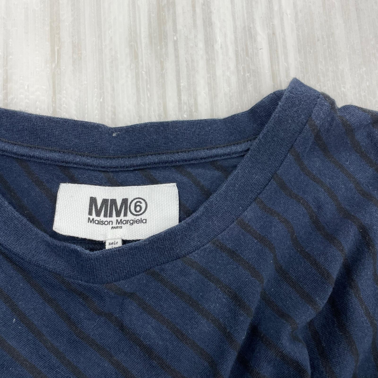 半袖Ｔシャツ 切替 マルチボーダー S ネイビー