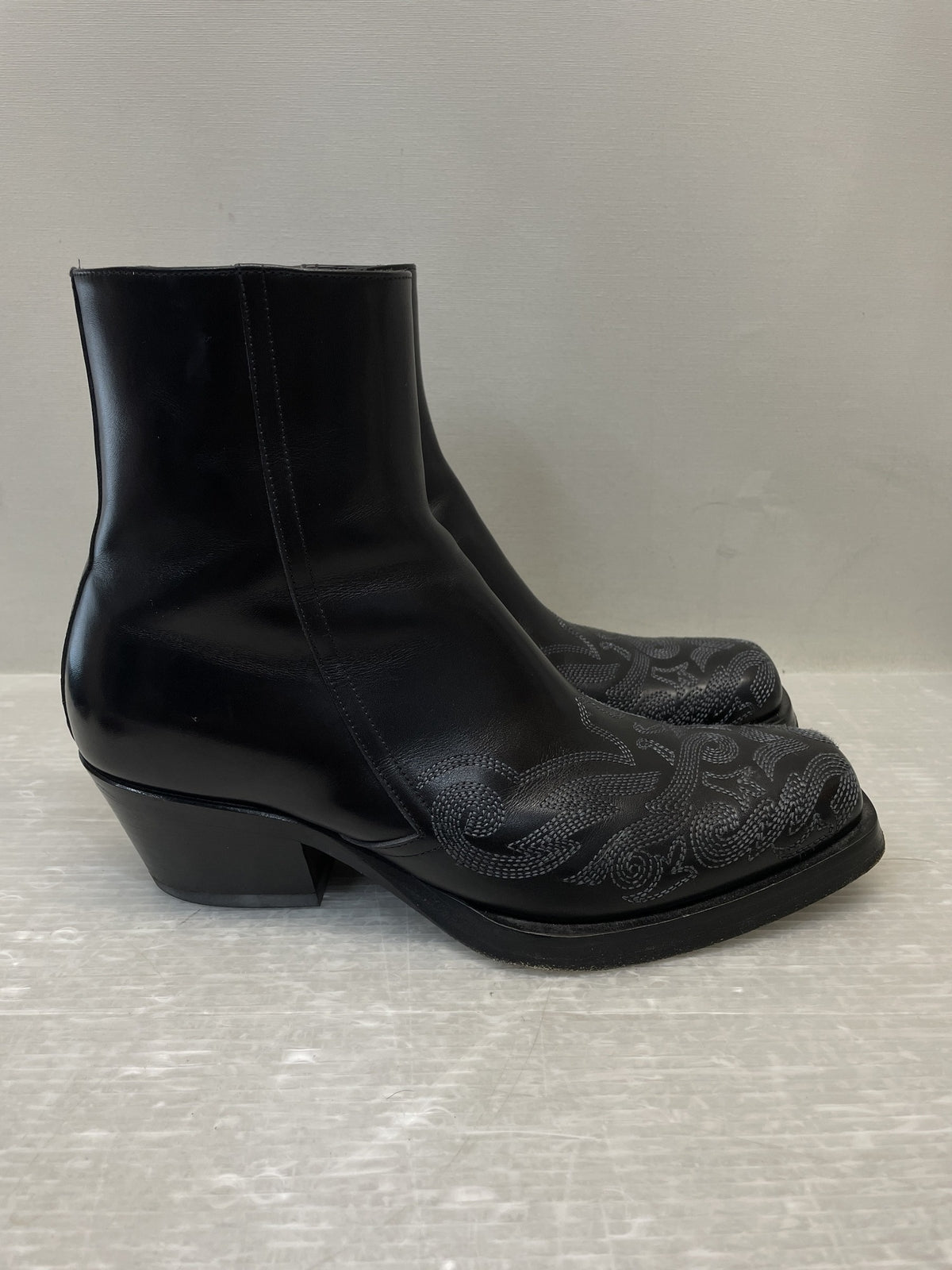 VERSACE STIVALETTO VITELLO＋RIC WESTERN ｳｴｽﾀﾝﾌﾞｰﾂ 42 ﾌﾞﾗｯｸ