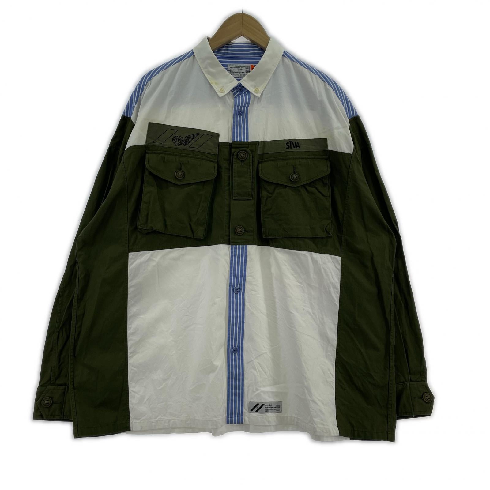 長袖シャツ SIVA PASTED SOLDIER95 BUTTONDOWN OVERSIZED