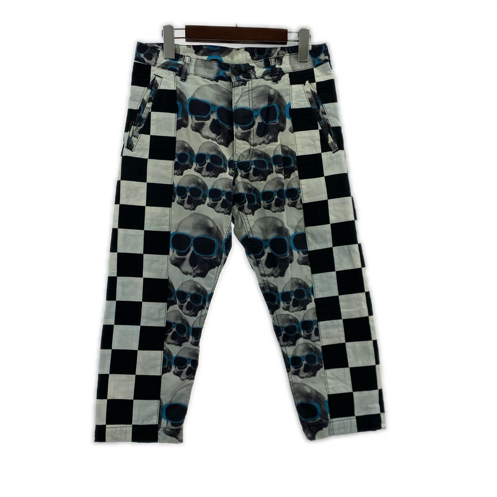 パンツ COMME des GARCONS HOMME PLUS スカルオブライフチェッカーフラッグ パンツ