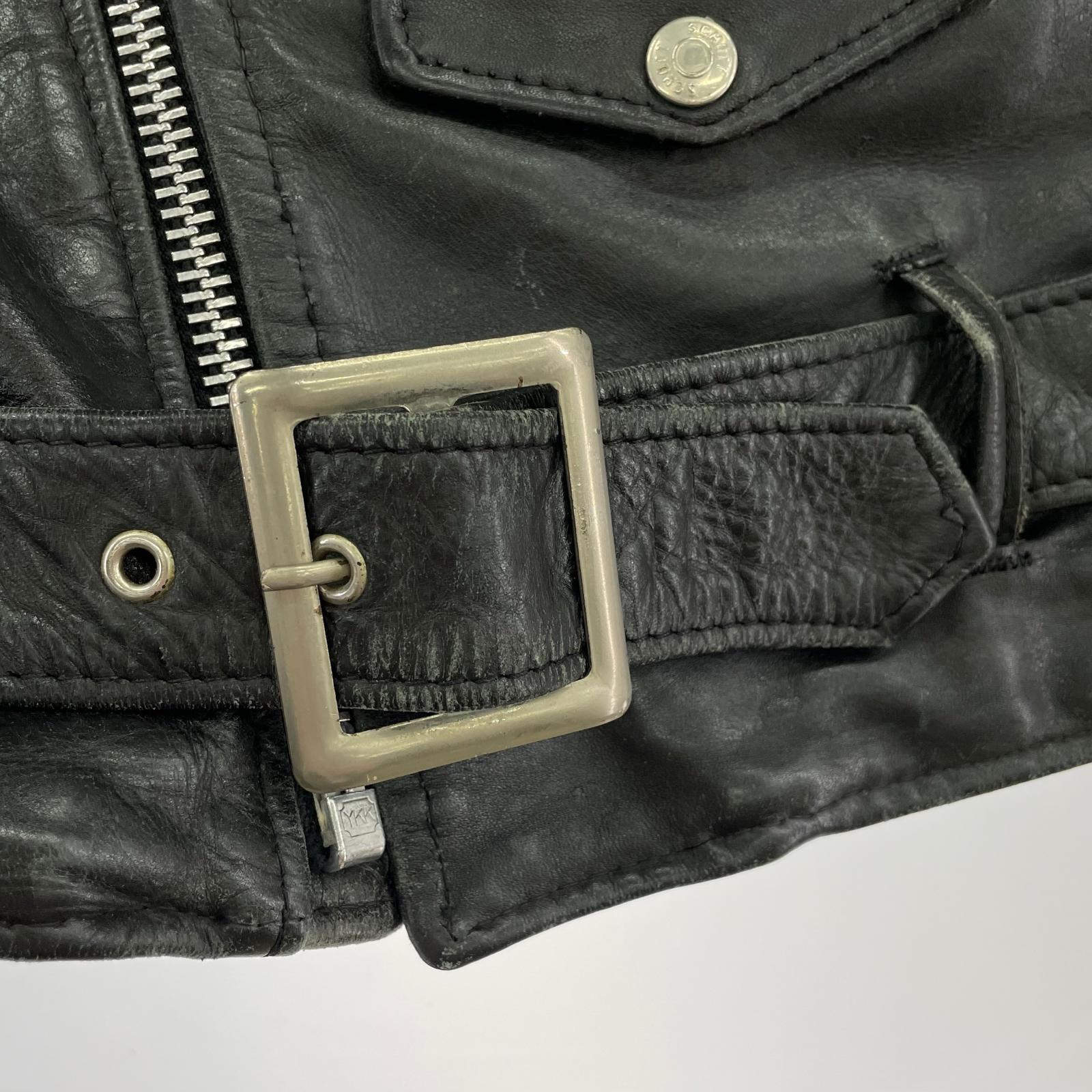 ライダースジャケット 80s頃 schott 618 レザー ダブルライダース 34 黒 34 ブラック