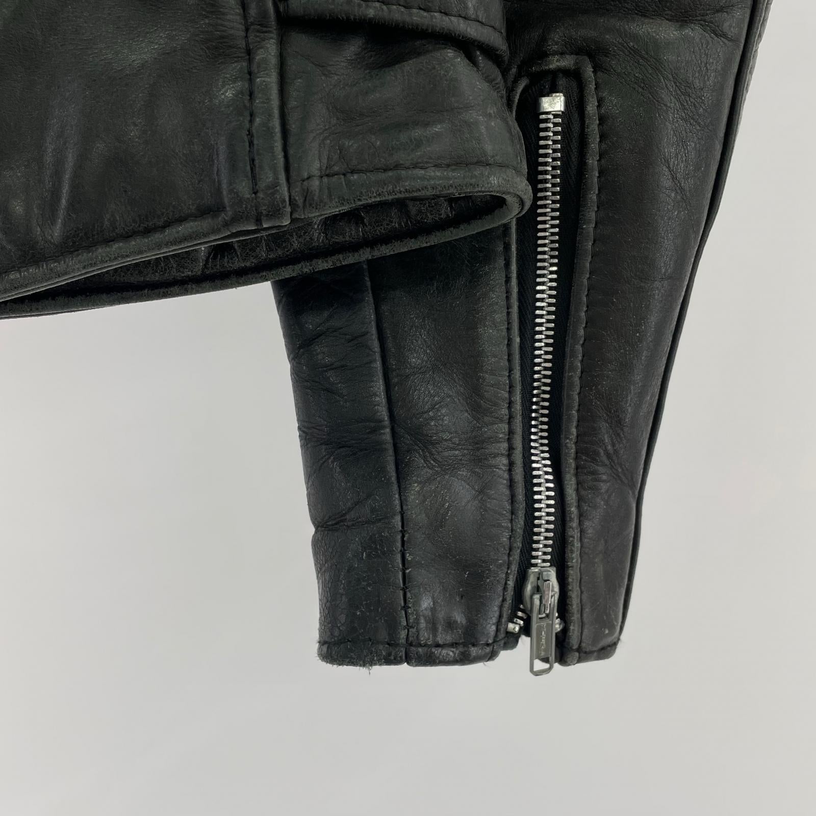 ライダースジャケット 80s頃 schott 618 レザー ダブルライダース 34 黒 34 ブラック