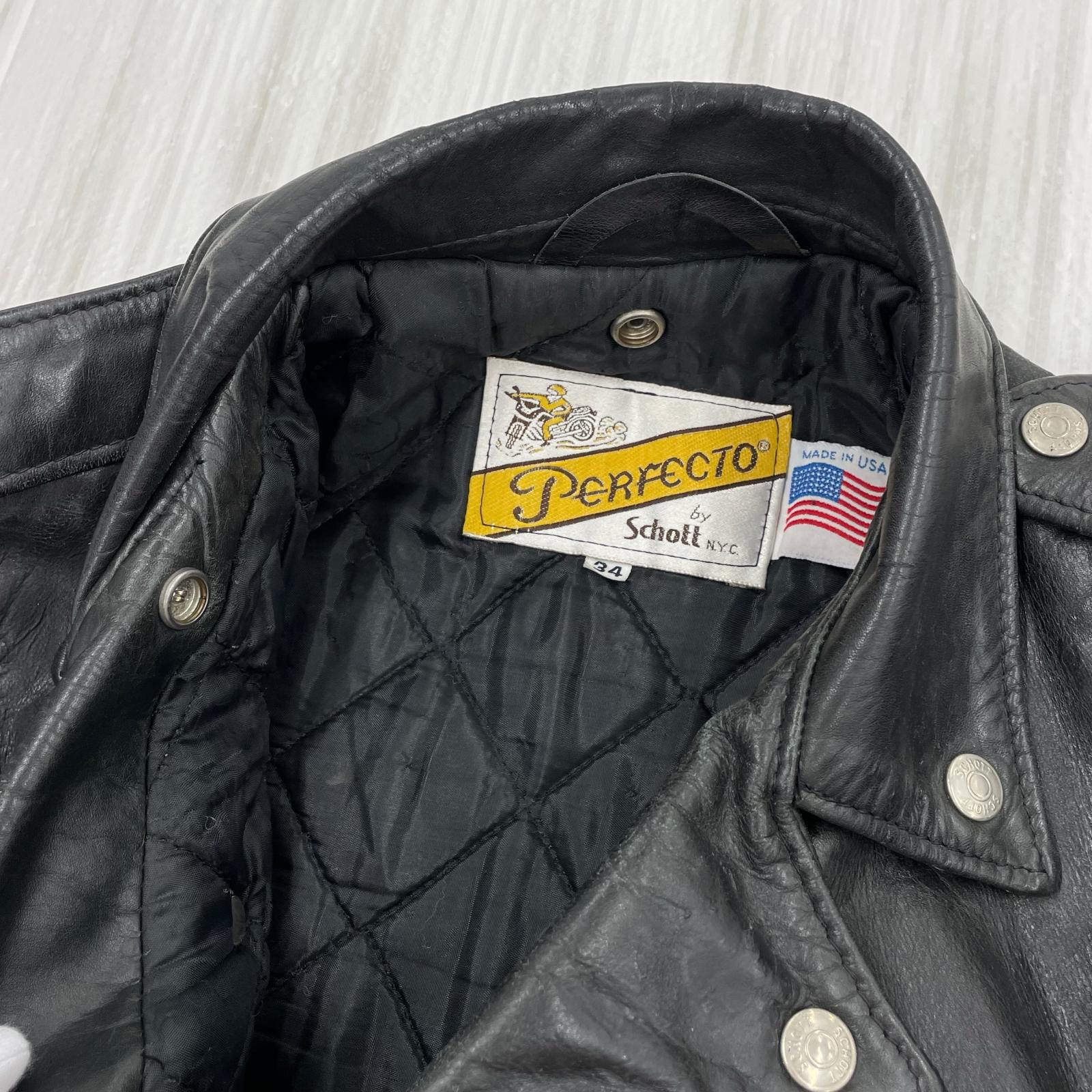 ライダースジャケット 80s頃 schott 618 レザー ダブルライダース 34 黒 34 ブラック