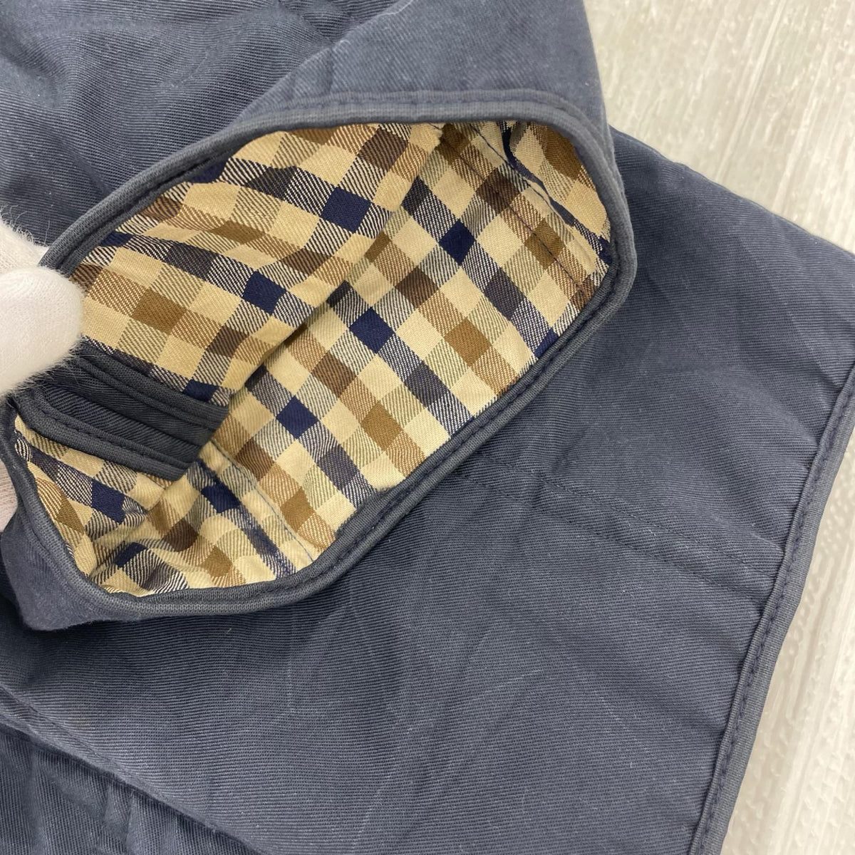 ジャケット 80s AQUASCUTUM ｽﾃﾝｶﾗｰｺｰﾄ　紺