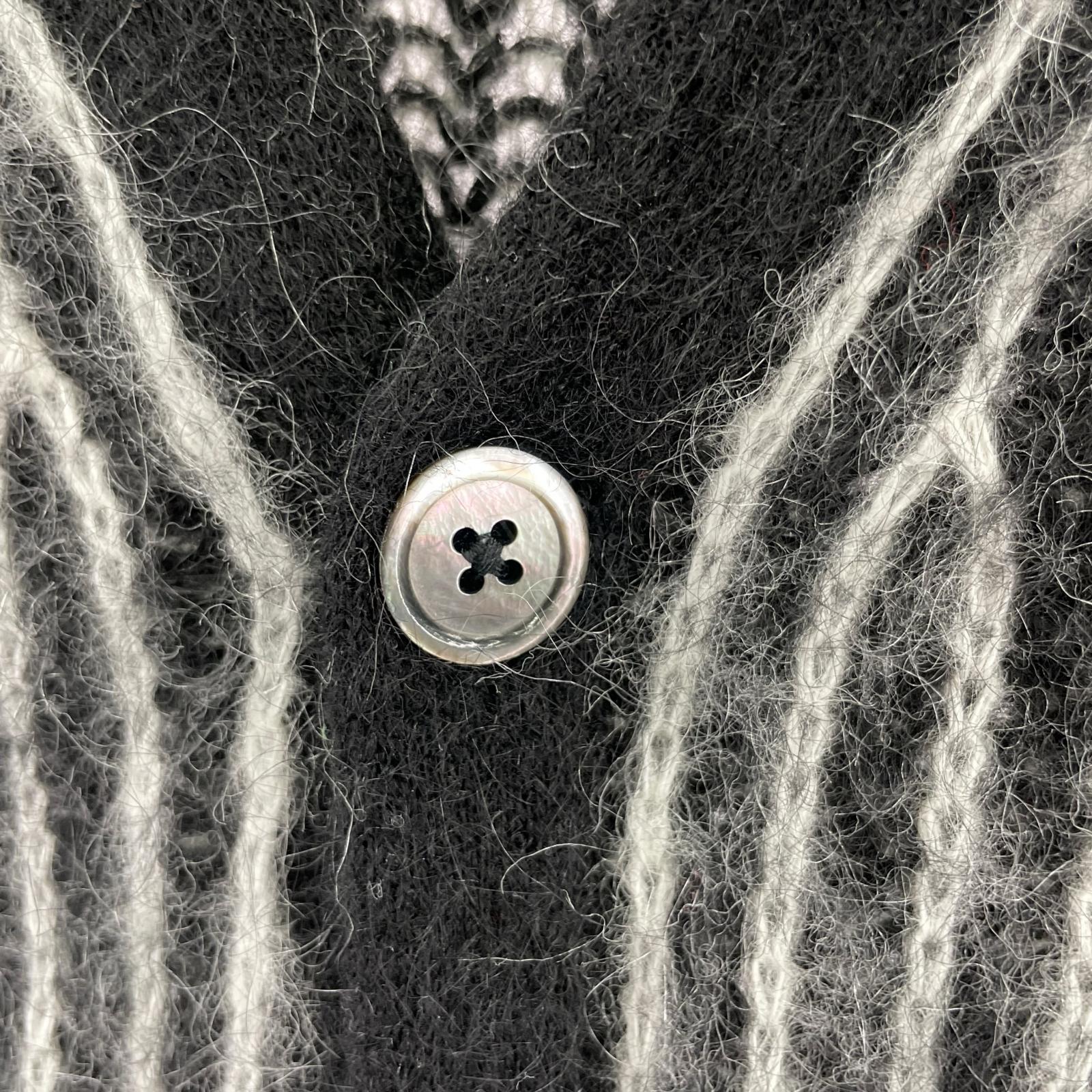 カーディガン 25SS 2-Tone Mohair Cardigan (M) M ブラック