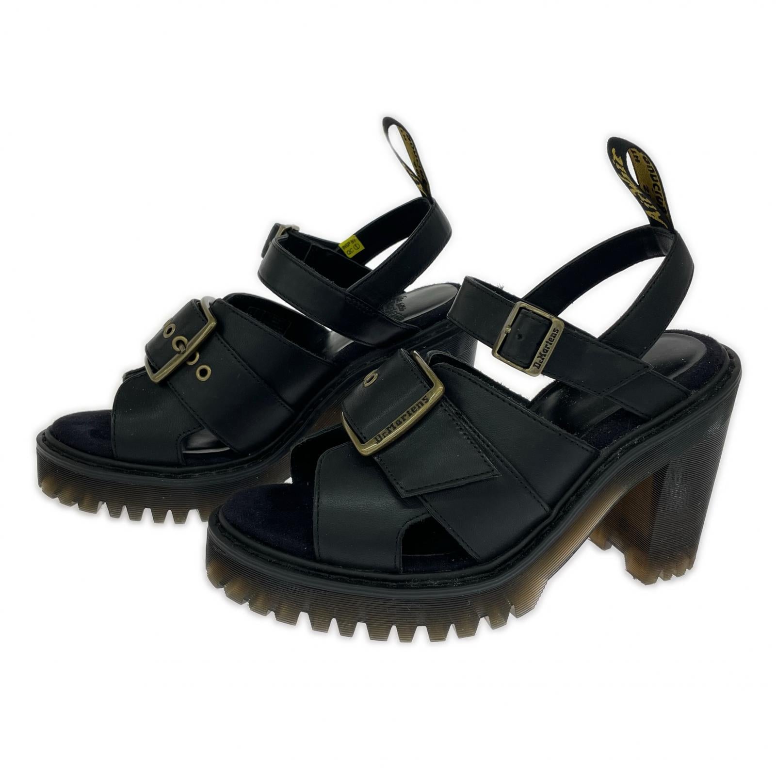 パンプス グラニク バックル ストラップサンダル UK4 ブラック