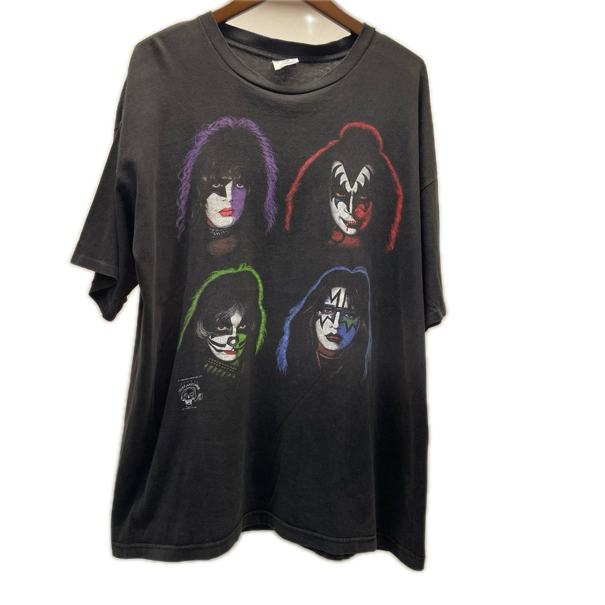 半袖Ｔシャツ 90s KISS 4 Face バンドTシャツ 1996年 CRONIESﾀｸﾞ LL ブラック