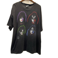 半袖Ｔシャツ 90s KISS 4 Face バンドTシャツ 1996年 CRONIESﾀｸﾞ LL ブラック