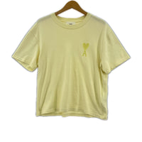 半袖Ｔシャツ AMI Alexandre Mattiussi ハートロゴ刺繍Tee YLW イエロー