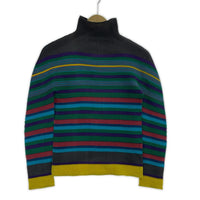 長袖Ｔシャツ Pleated Striped High Neck Pullover マルチカラー