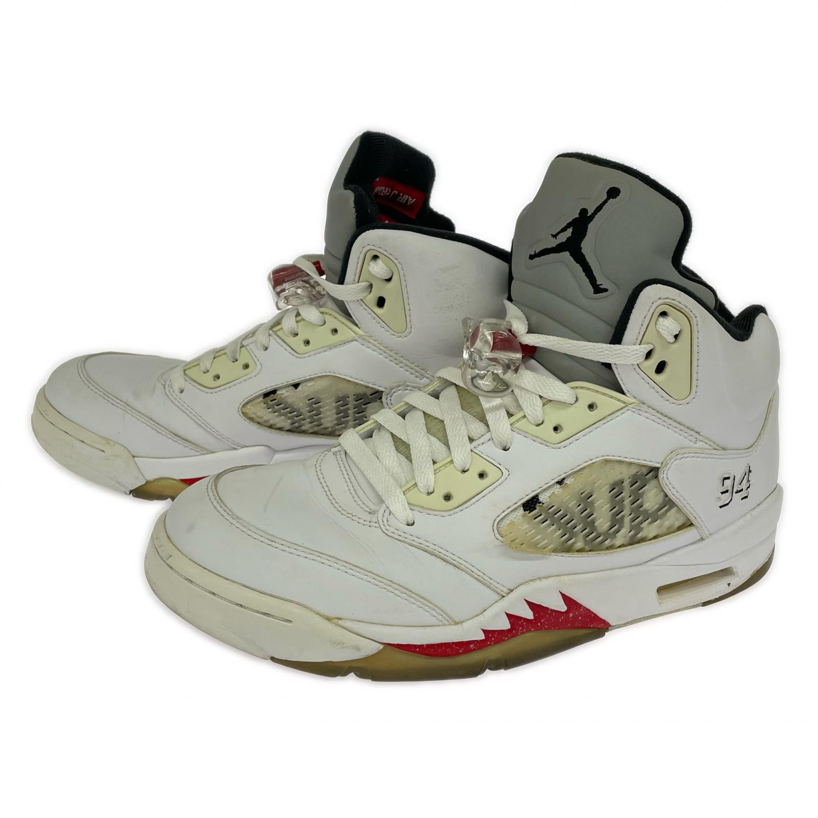 スニーカー ×SUPREME AIR JORDAN 5 RETRO 27.0cm 27cm (US9 UK8 1/2 EU44) ホワイト