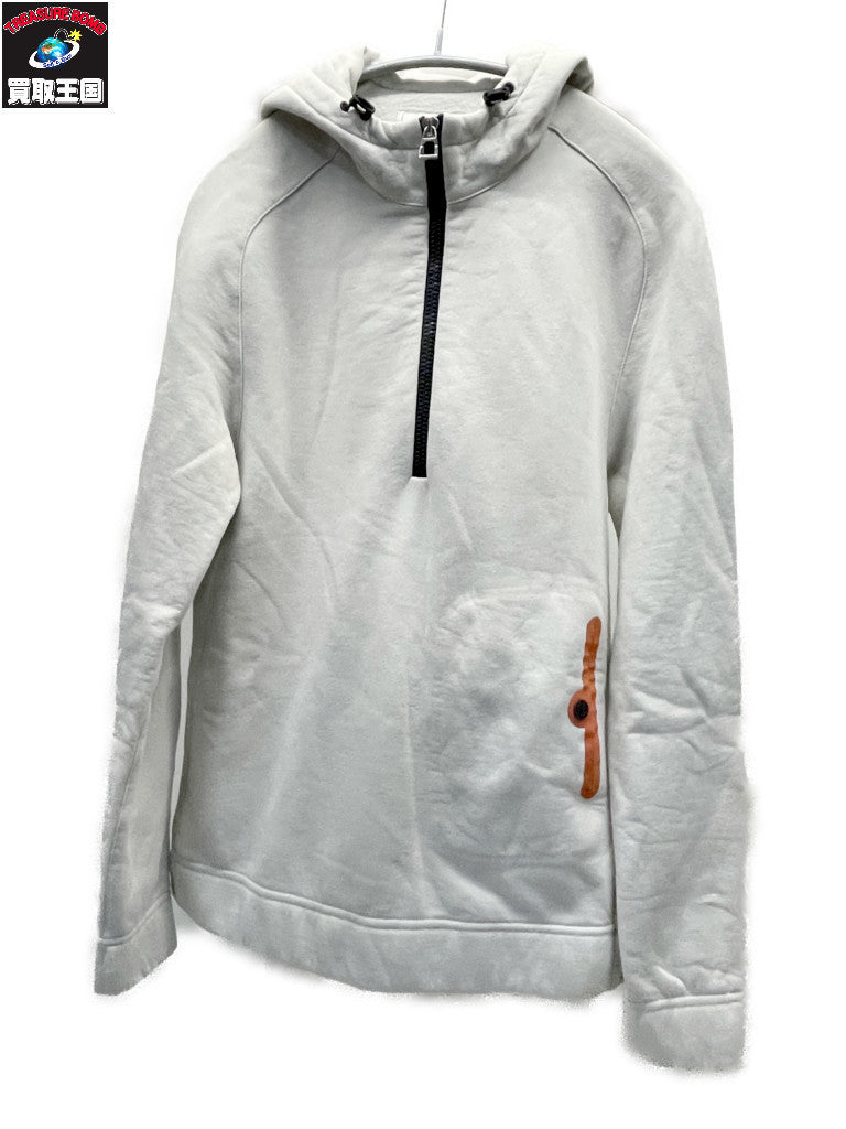HERMES セリエ フィット ハーフジップパーカー L アイボリー