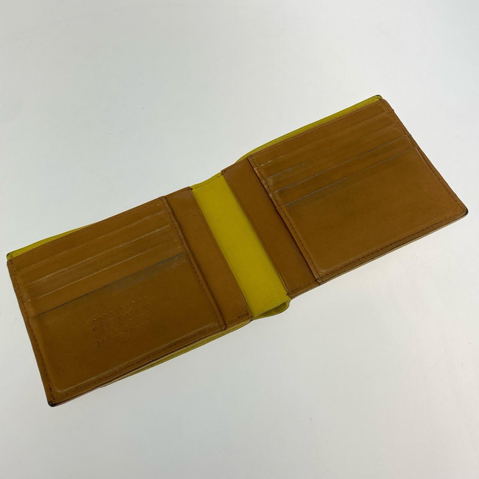 コンパクトウォレット 4stitch bi-fold leather wallet yellow イエロー