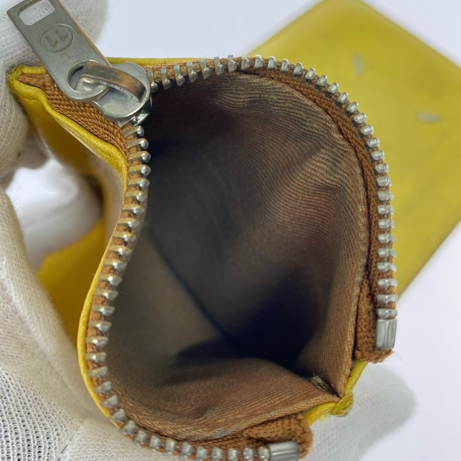 コンパクトウォレット 4stitch bi-fold leather wallet yellow イエロー