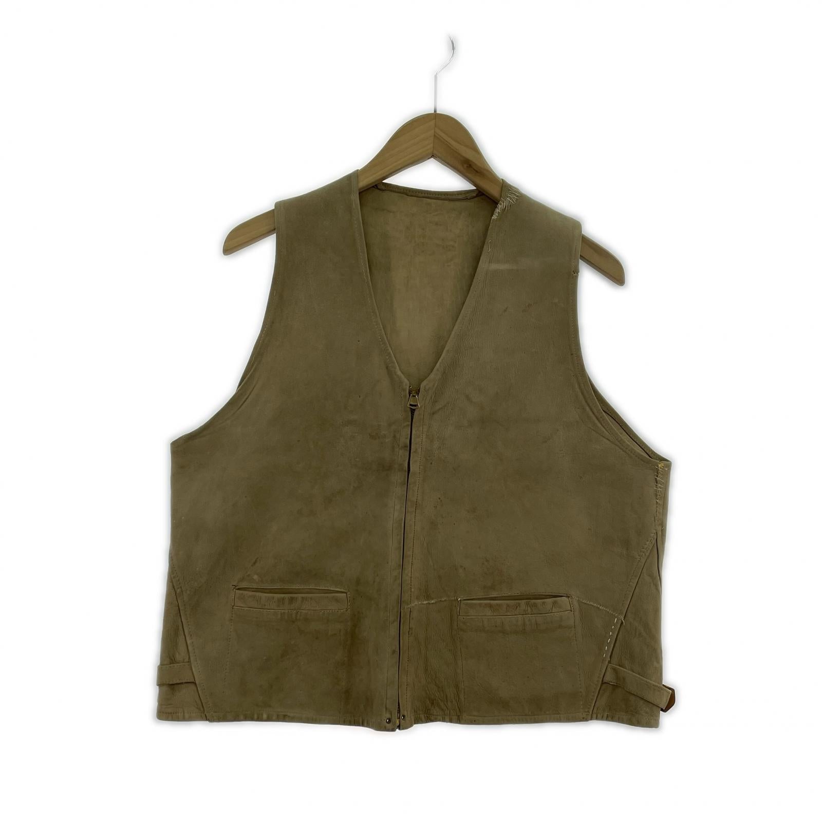 長袖シャツ 30s ヌバックレザー ベージュ