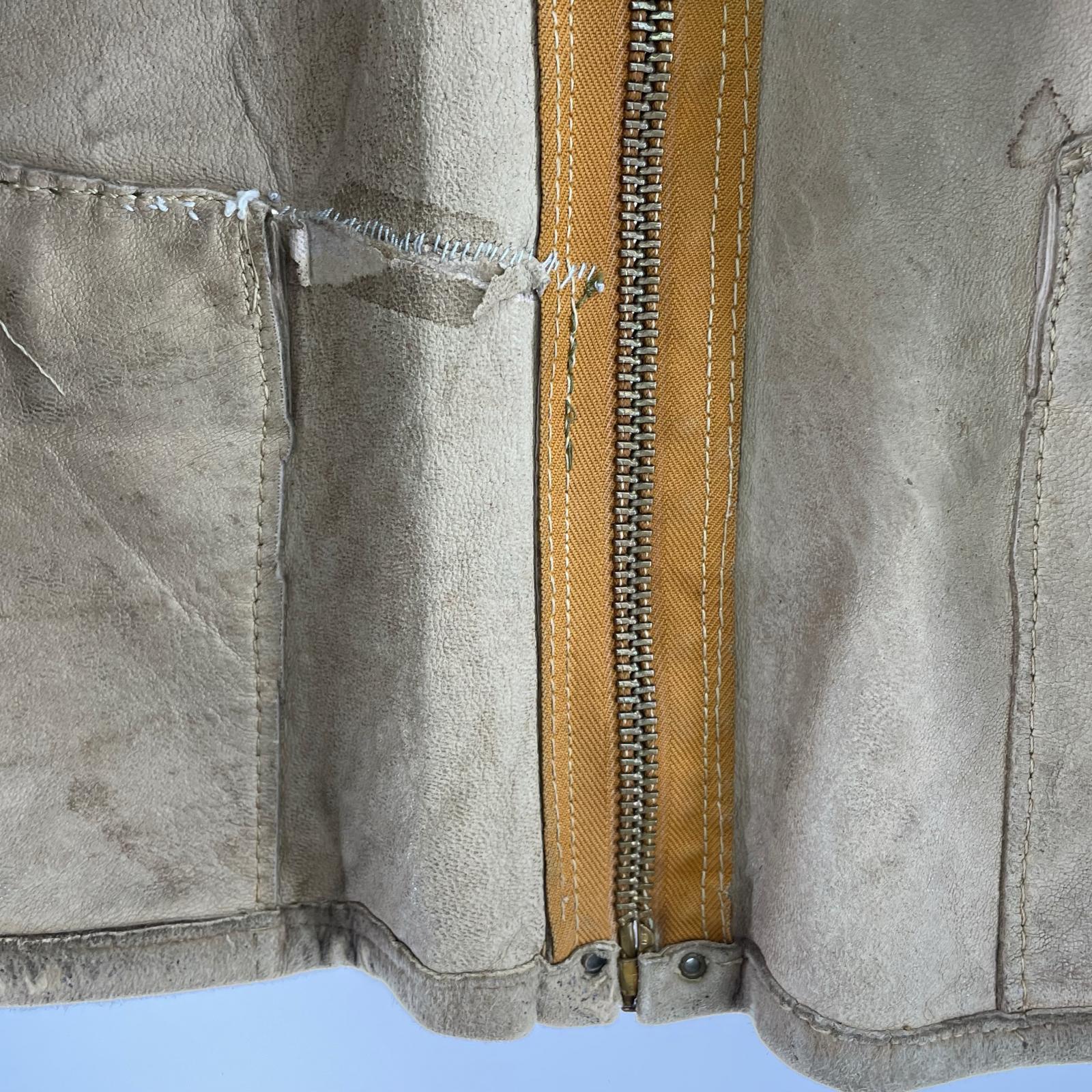 長袖シャツ 30s ヌバックレザー ベージュ