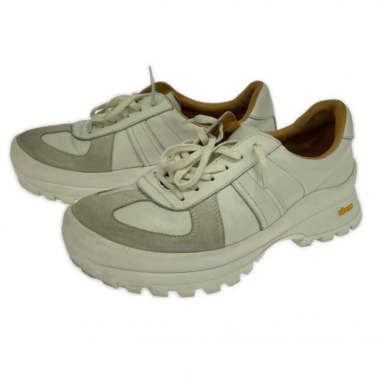シューズ Tomo & Co ジャーマントレーナー VIBRAM 884C 25.0cm 25cm (US7 UK6 1/2 EU40) ホワイト