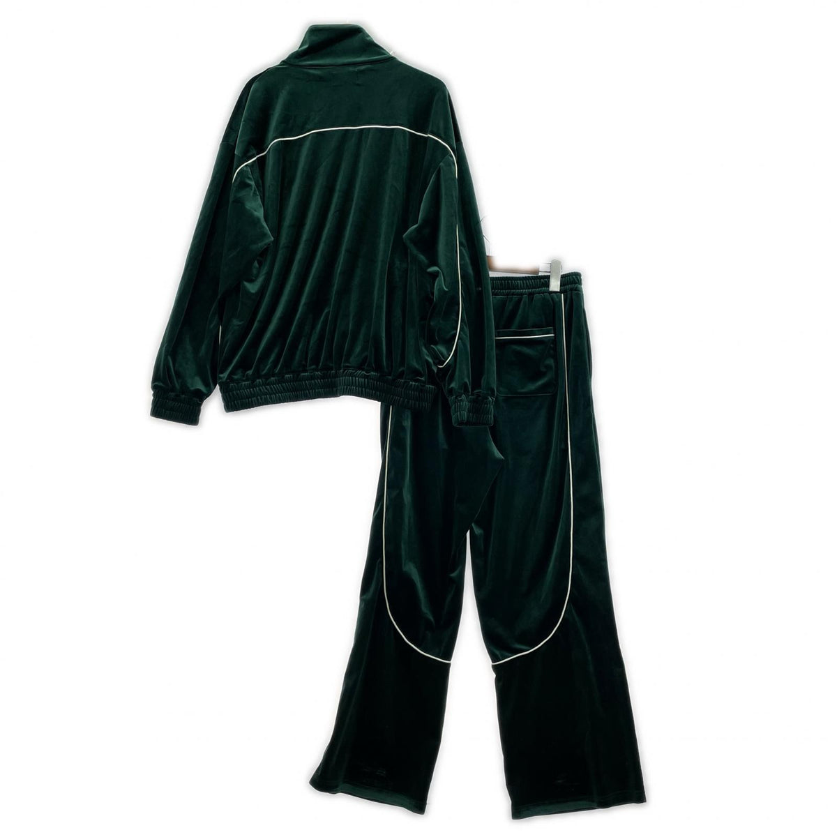 セットアップ Breath script logo piping velour jacket M グリーン