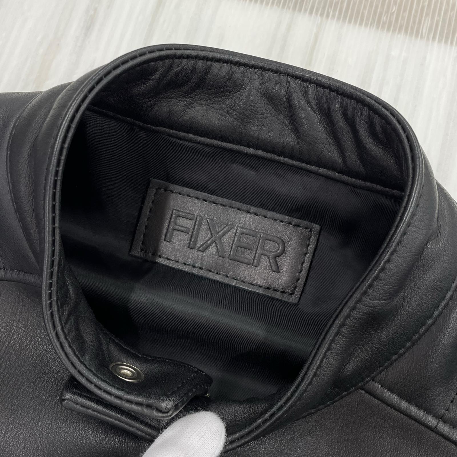 ライダースジャケット FIXER レザー シングルライダース 46 ブラック