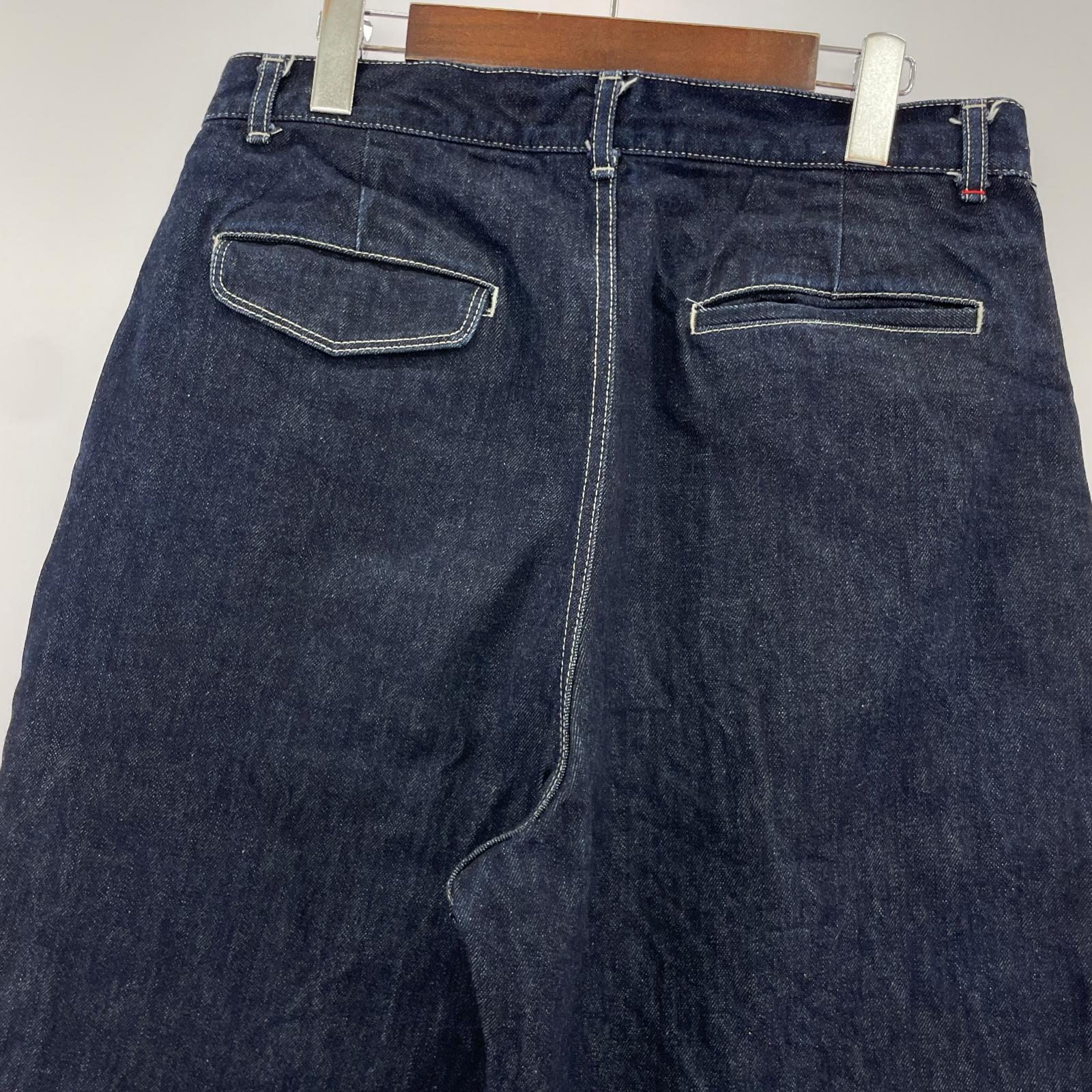 デニムパンツ Selvage Denim Two Tuck Tapered Pants 2 ネイビー