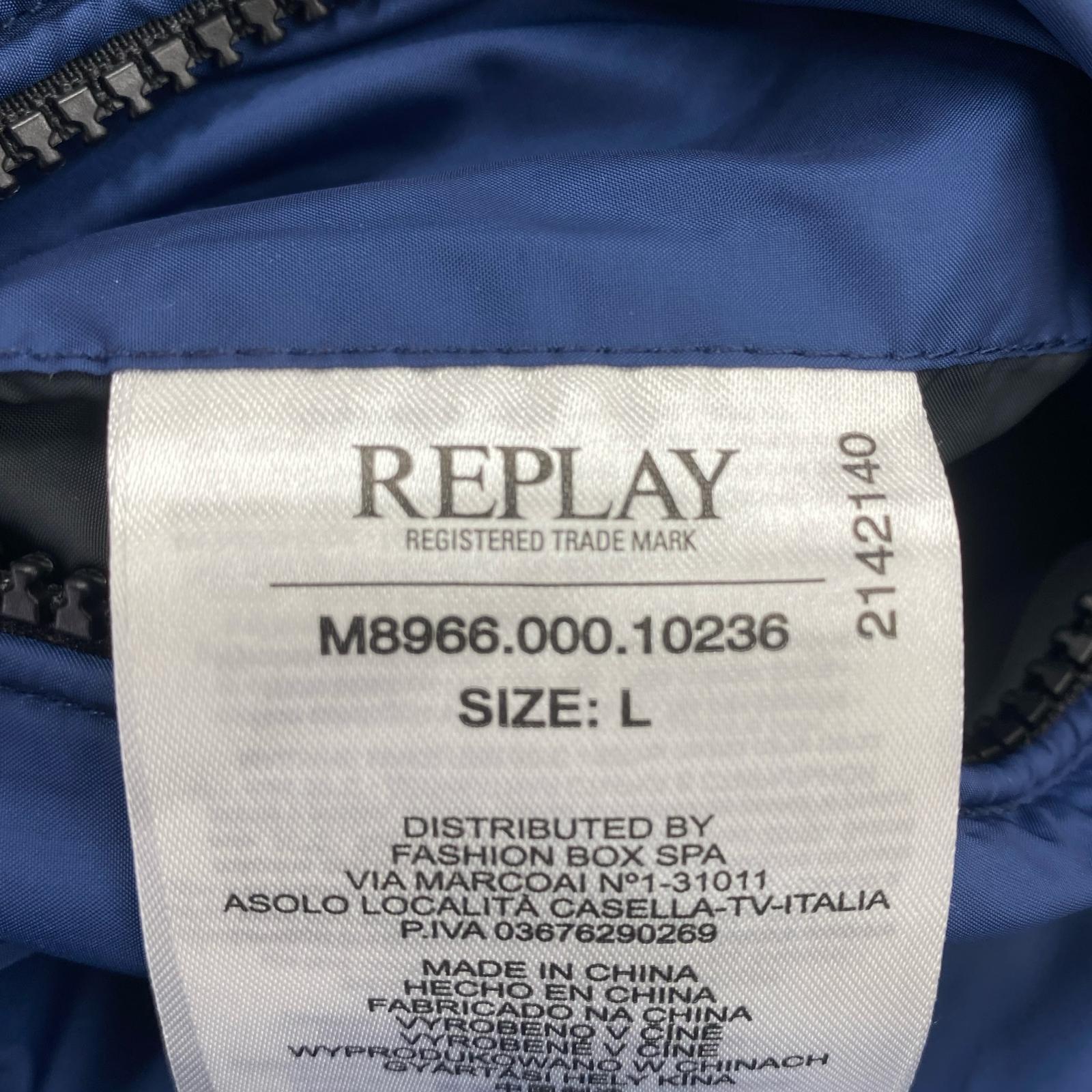 ジャケット REPLAY リバーシブルナイロンジャケット ネイビー L L