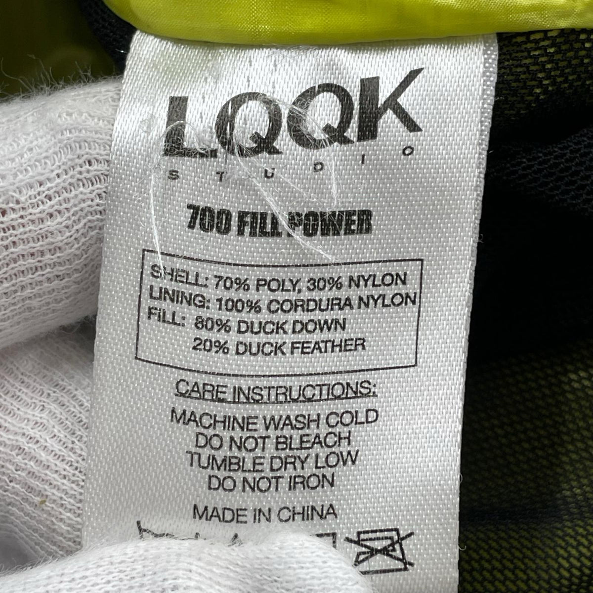ジャケット LQQK STUDIO 700 FILL POWER ﾀﾞｳﾝｼﾞｬｹｯﾄ S ｲｴﾛｰ S イエロー