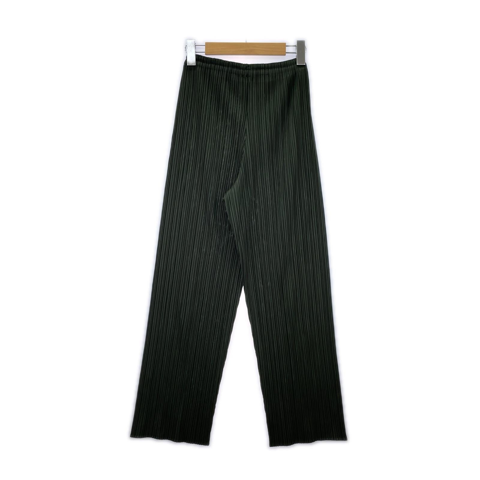 パンツ ISSEY MIYAKE プリーツパンツ 緑 1 グリーン