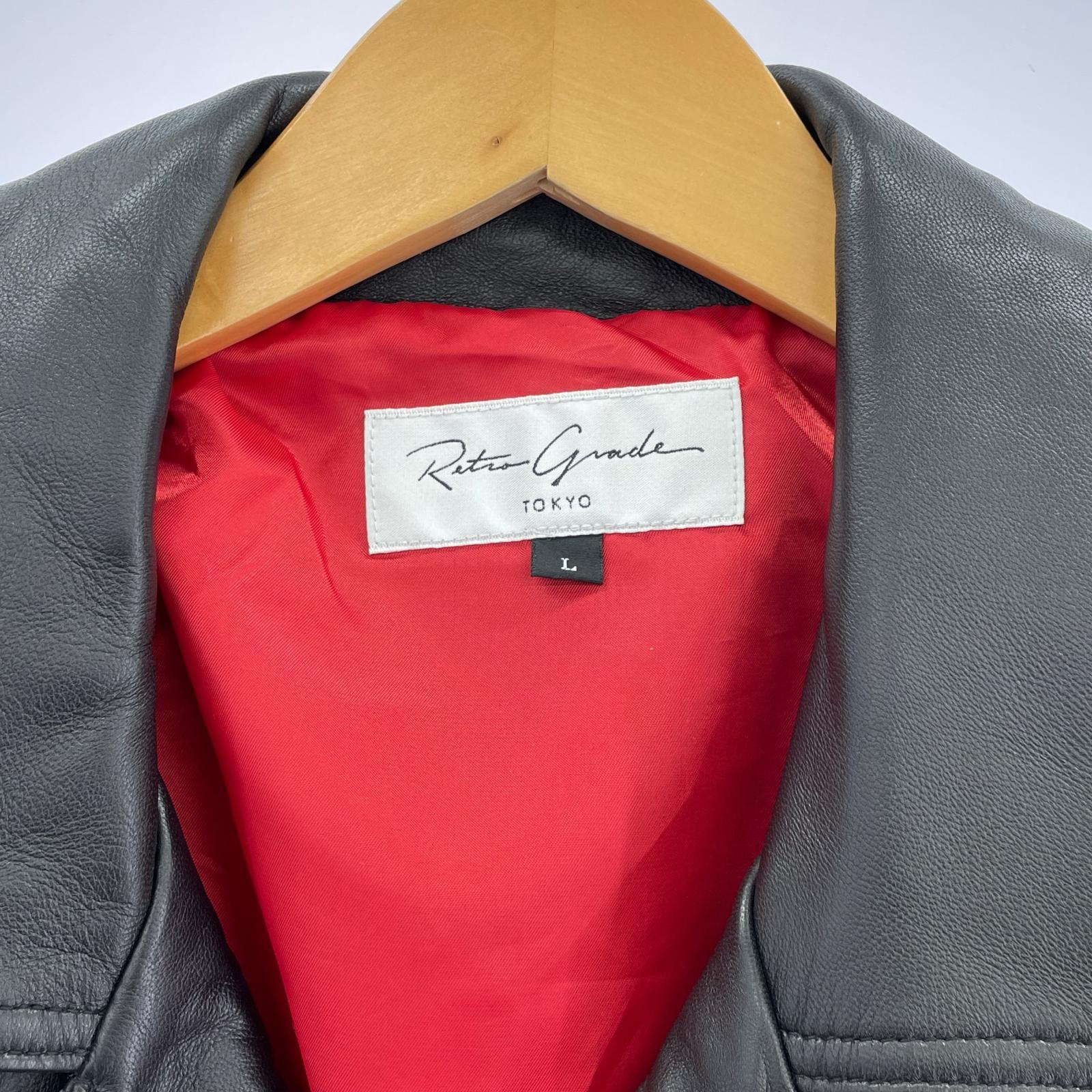 ライダースジャケット Retro Grade　ラムレザーライダース（L) L ブラック