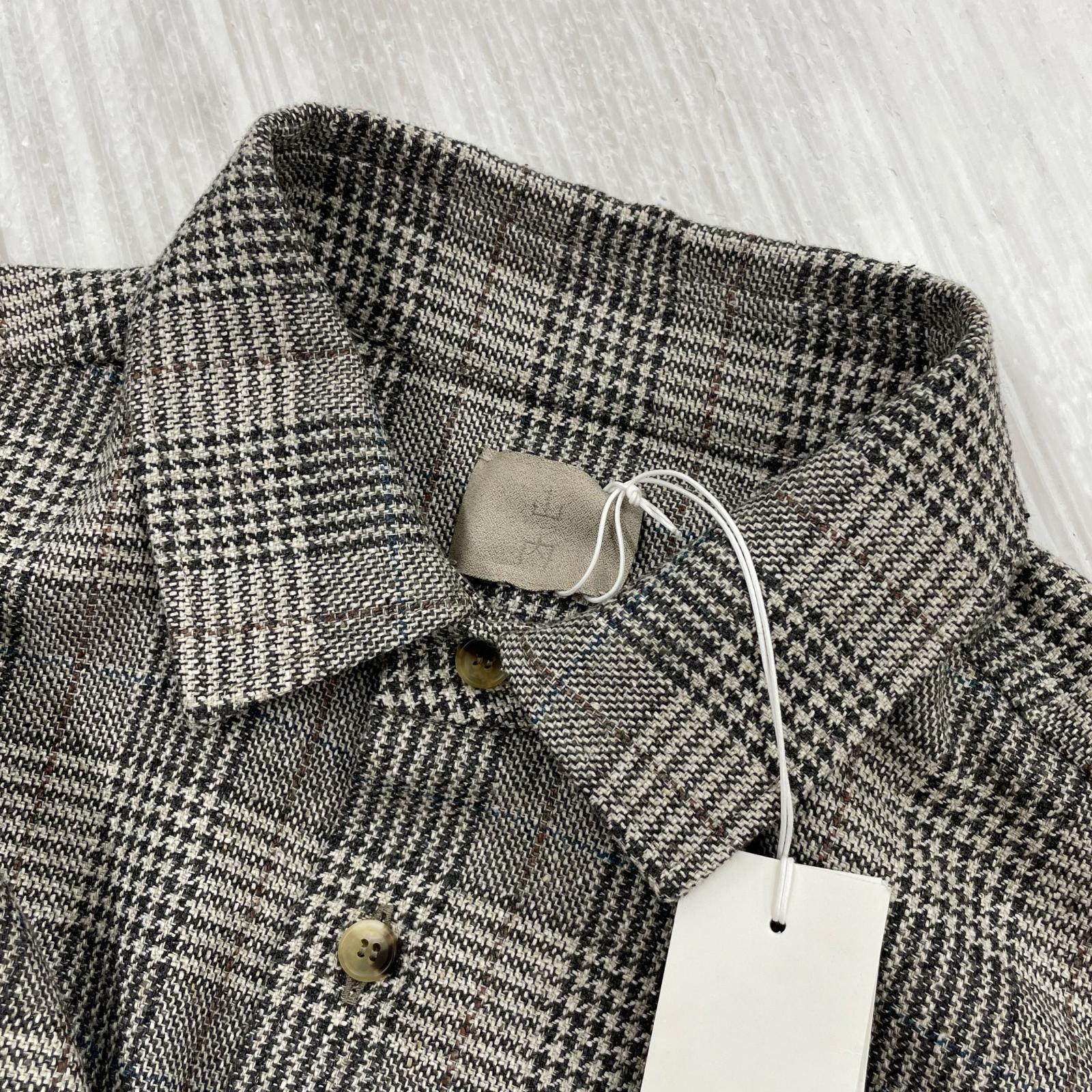 長袖シャツ 山内 25AW ネップシルクウール・オープンカラーシャツ 3 ブラウン