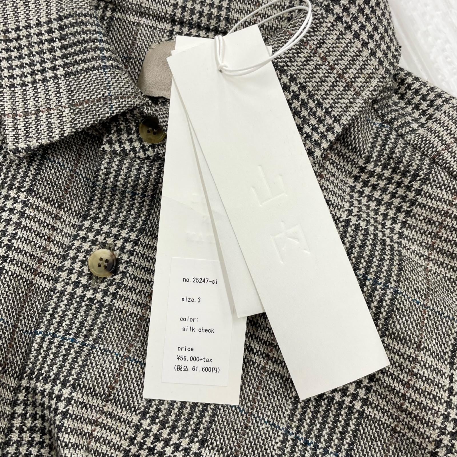 長袖シャツ 山内 25AW ネップシルクウール・オープンカラーシャツ 3 ブラウン