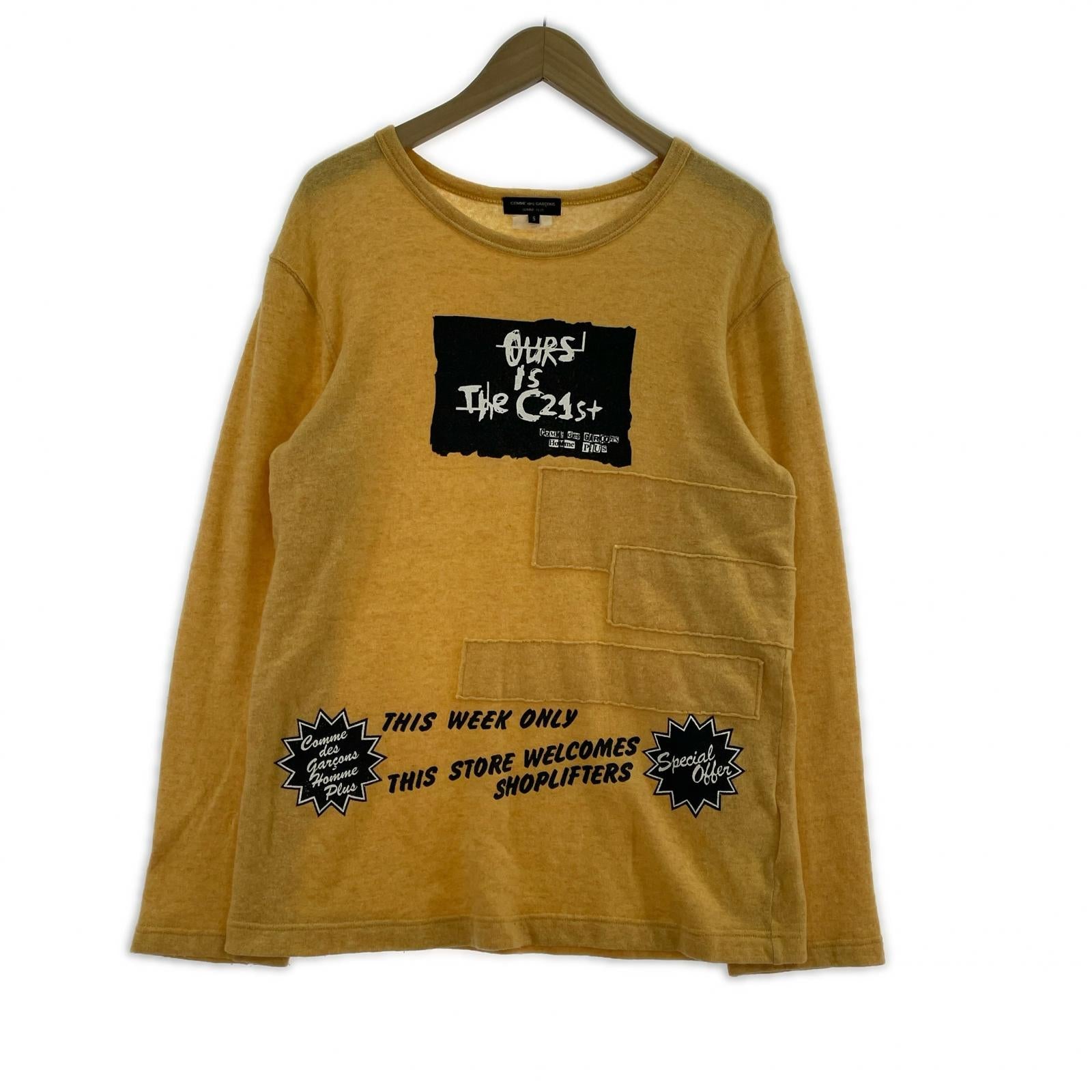 ニット COMME des GARCONS HOMME PLUS 08AW ジェイミーリード パッチワーク ウールニット S イエロー