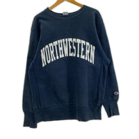 スウェット 刺繍タグ northwestern ネイビー L ネイビー