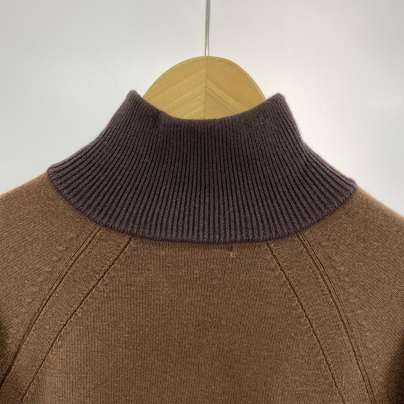 ニット VUJADE FRANK STRUCTURED HAIF-ZIP KNIT L ブラウン