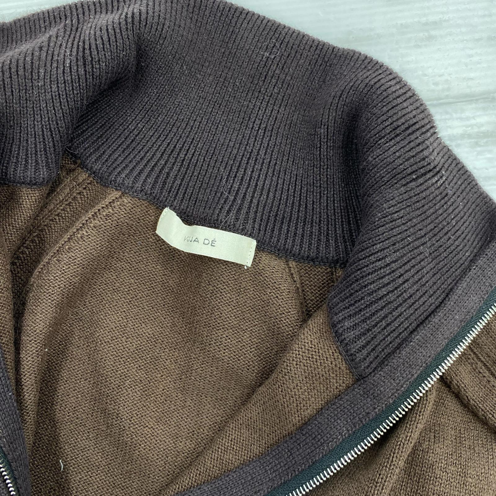 ニット VUJADE FRANK STRUCTURED HAIF-ZIP KNIT L ブラウン