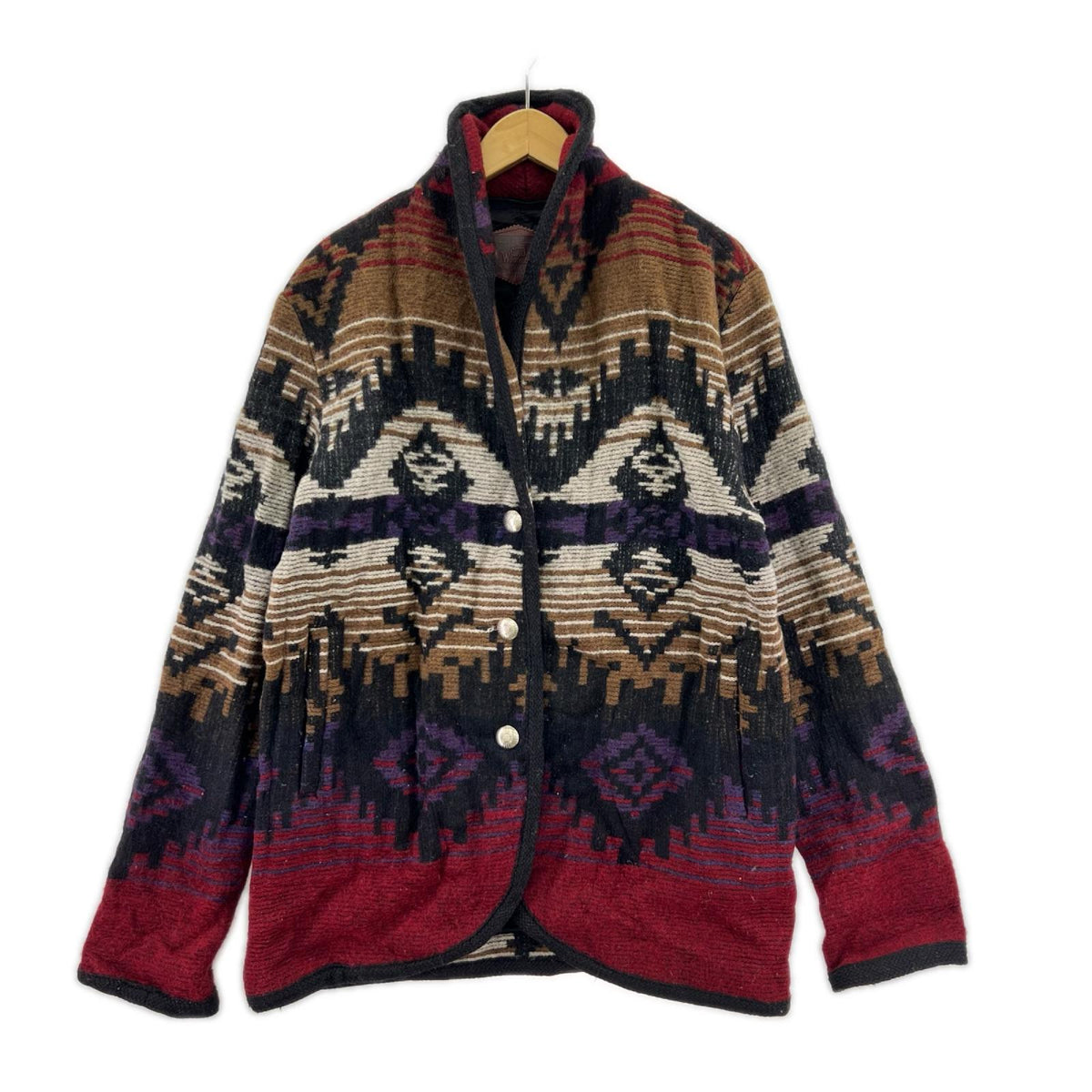 ブルゾン wool rich ﾈｲﾃｨﾌﾞ柄 L